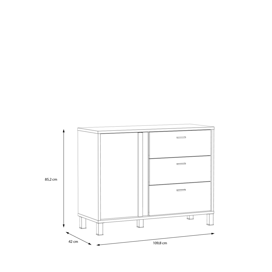 Kommode mit Schubladen OREN braun/schwarz