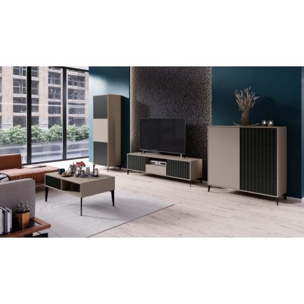 Kommode mit Schubladen RONJA taupe/schwarz