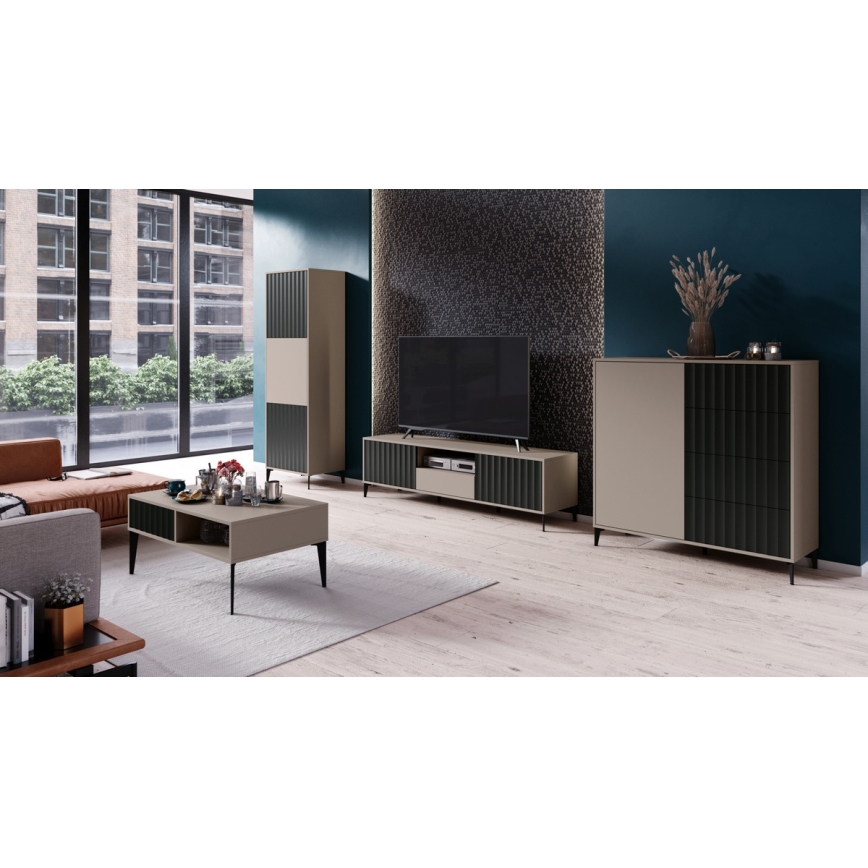 Kommode mit Schubladen RONJA taupe/schwarz