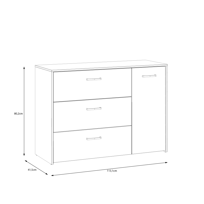 Kommode mit Schubladen URO Eiche Artisan/ weiß