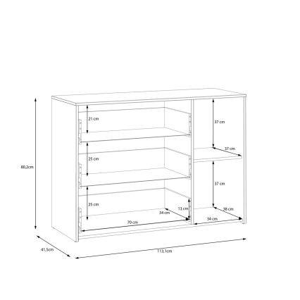 Kommode mit Schubladen URO Eiche Artisan/ weiß