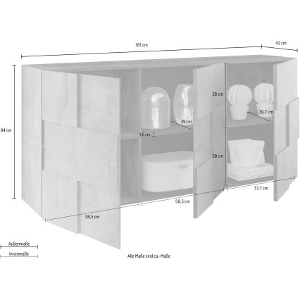 Kommode SERIAN Beton-Grau