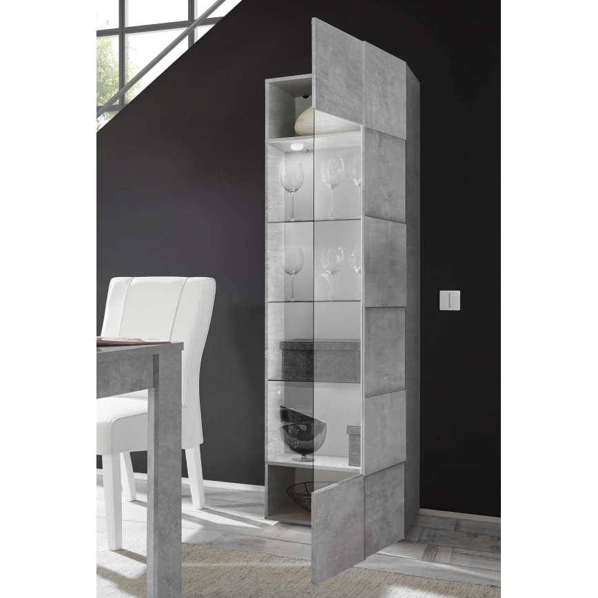 Kommode SERIAN – Betonoptik, grau