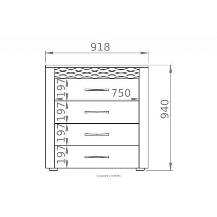 Kommode VANCO 94x92 cm Artisan-Eiche