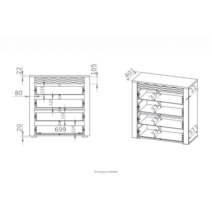 Kommode VANCO 94x92 cm Artisan-Eiche