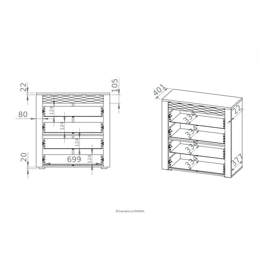 Kommode VANCO 94x92 cm Artisan-Eiche