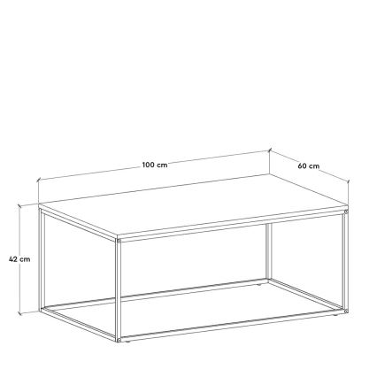 Couchtisch 42x100 cm Schwarz