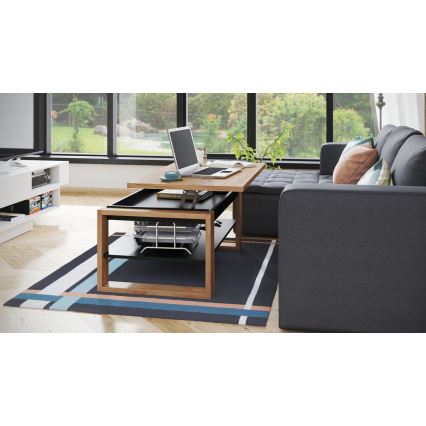 Konferenztisch mit Hebefunktion und Ablage NEA Eiche Craft/Schwarz