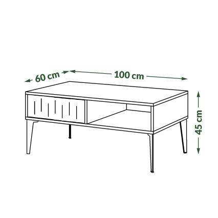 Couchtisch mit Schublade RONJA Taupe/Schwarz