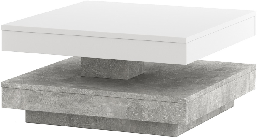 Konferenztisch TIMO weiß/grau in Betonoptik