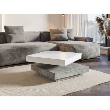 Konferenztisch TIMO weiß/grau in Betonoptik