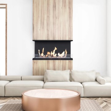 Kratki - Einbau-Bio-Kamin 50x100 cm 3,5 kW schwarz