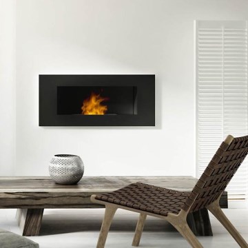 Kratki - Eingebauter BIO-Kamin 40x120 cm 3x1,1 kW schwarz