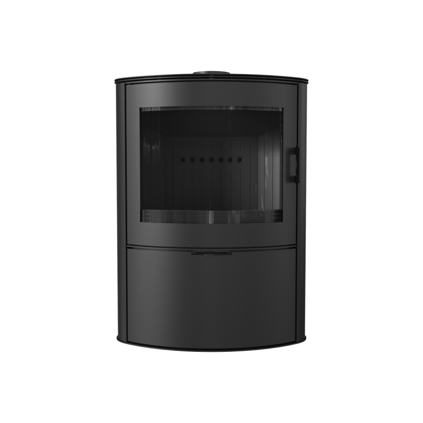 Kratki - Stahlkaminofen mit automatischem Türverschluss 10 kW 150 mm schwarz