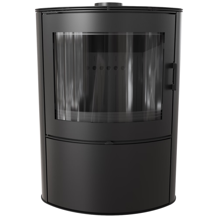 Kratki - Stahlkaminofen mit automatischem Türverschluss 10 kW 150 mm schwarz