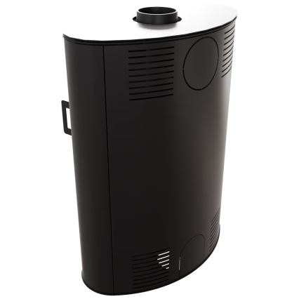 Kratki - Stahlkaminofen mit automatischem Türverschluss 10 kW 150 mm schwarz