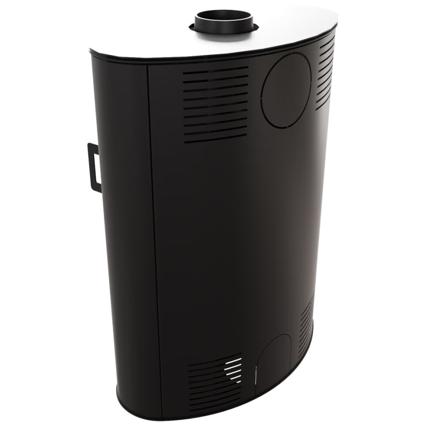 Kratki - Stahlkaminofen mit automatischem Türverschluss 10 kW 150 mm schwarz