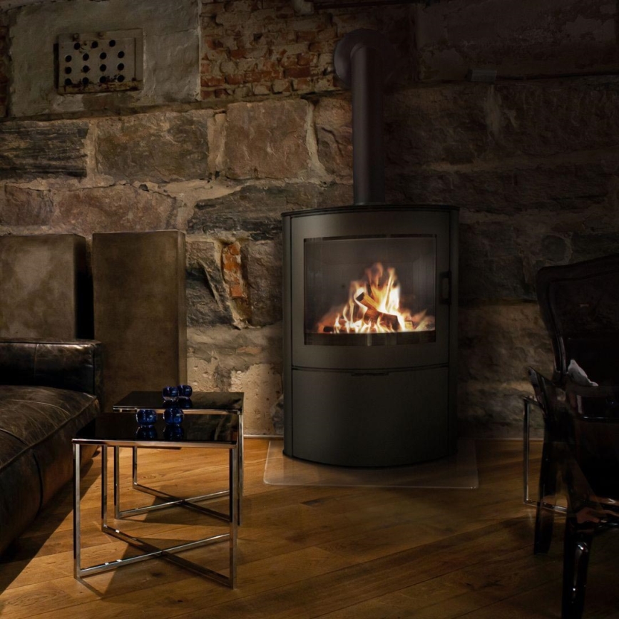 Kratki - Stahlkaminofen mit automatischem Türverschluss 10 kW 150 mm schwarz