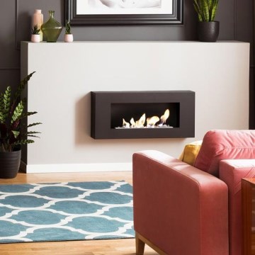 Kratki - Wand-BIO-Kamin 40x90 cm 1,5 kW schwarz