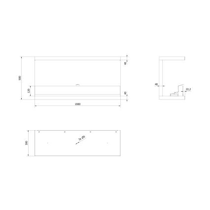 Kratki - Bio-Einbaukamin 50x100 cm 3,5kW schwarz