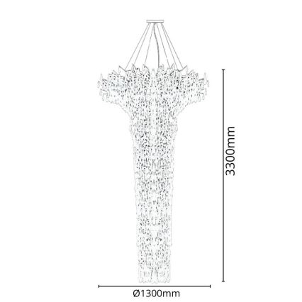 Kristall-Kronleuchter an Kabel 41xG9/40W/230V Gold