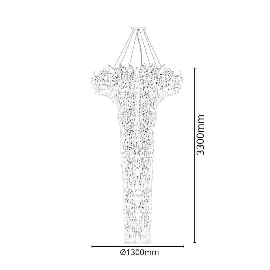 Kristall-Kronleuchter an Kabel 41xG9/40W/230V Gold