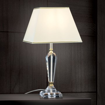 Kristall-Tischleuchte VERONIQUE 1xE27/60W/230V cremefarben/klar