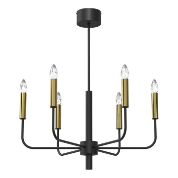 Kronleuchter AKASYA 6xE14/15W/230V schwarz/golden