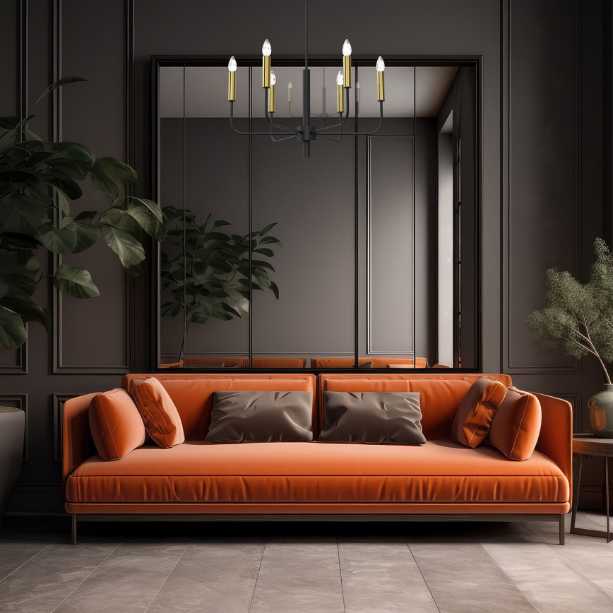 Kronleuchter AKASYA 6xE14/15W/230V schwarz/golden