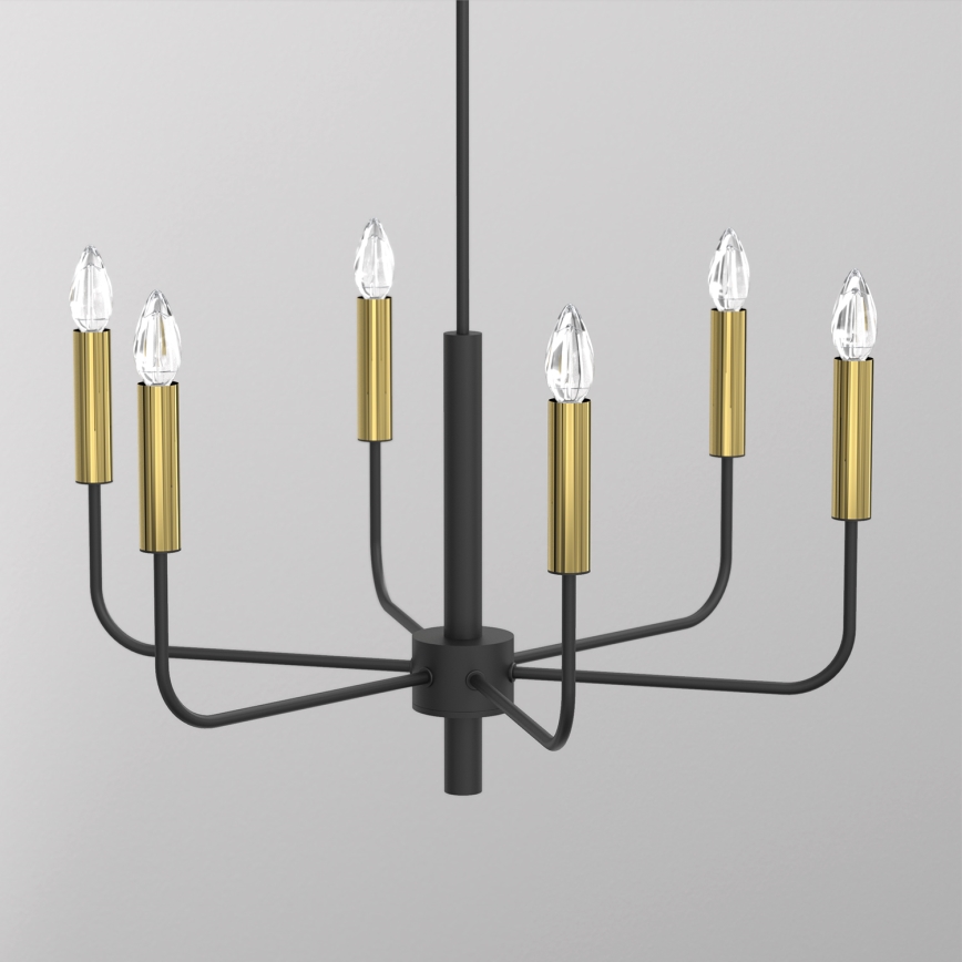 Kronleuchter AKASYA 6xE14/15W/230V schwarz/golden