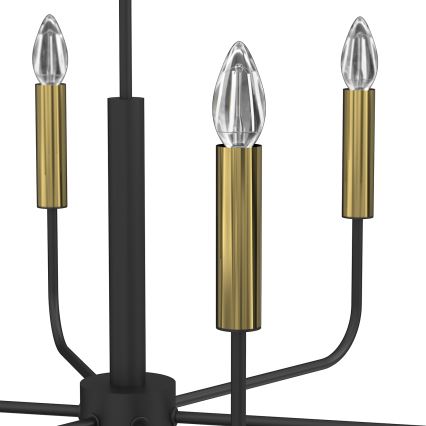 Kronleuchter AKASYA 6xE14/15W/230V schwarz/golden