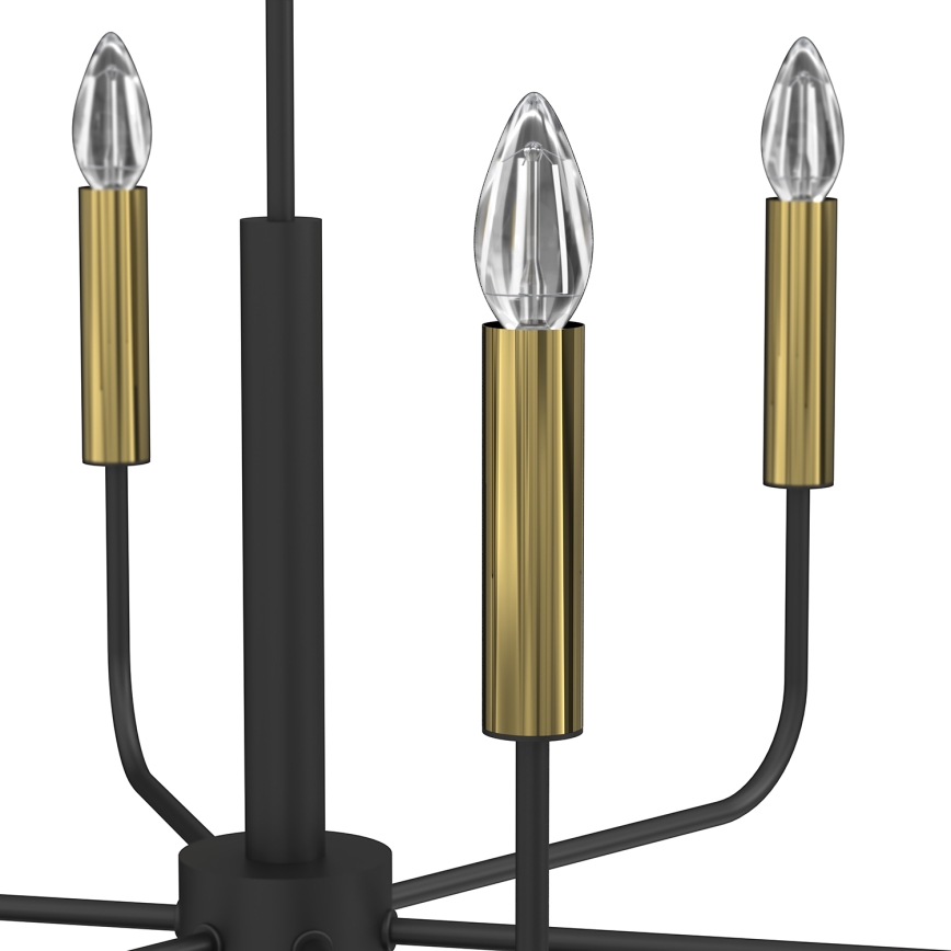 Kronleuchter AKASYA 6xE14/15W/230V schwarz/golden
