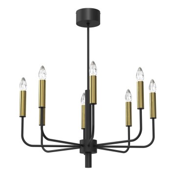 Kronleuchter AKASYA 8xE14/15W/230V schwarz/golden