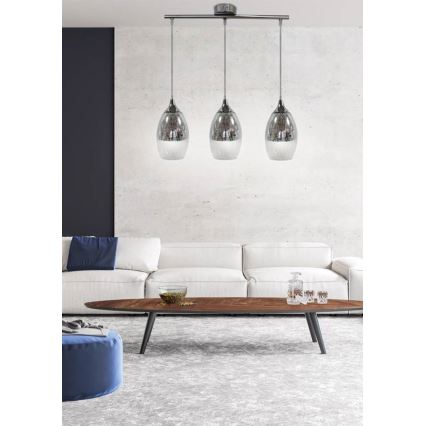 Kronleuchter an einer Litze CELIA 3xE27/60W/230V