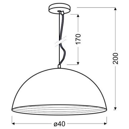 Kronleuchter an einer Litze DORADA 1xE27/60W/230V Chrom