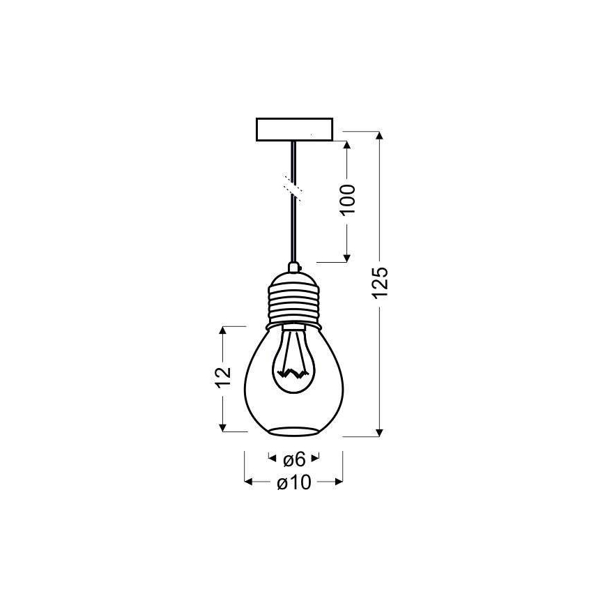 Kronleuchter an einer Litze GLIVA 1xE27/60W/230V