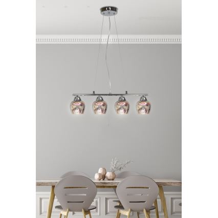 Kronleuchter an einer Litze SIRIUS 4xE27/60W/230V
