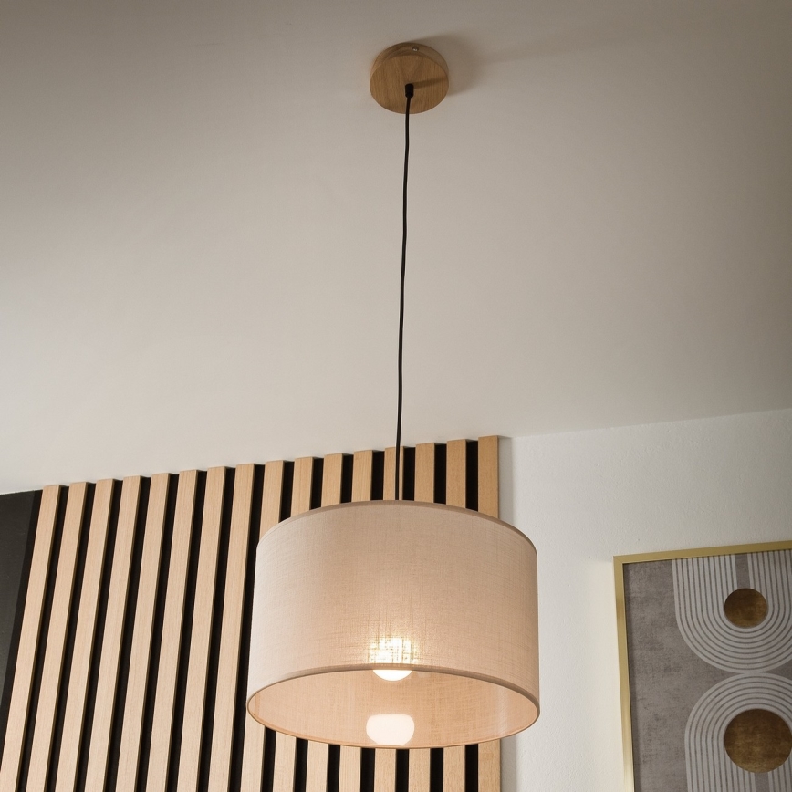 Kronleuchter an Kette ANTONIO 1xE27/60W/230V Eiche