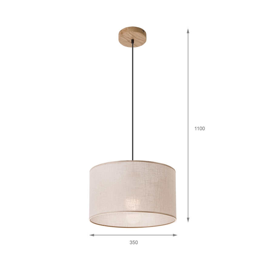 Kronleuchter an Kette ANTONIO 1xE27/60W/230V Eiche