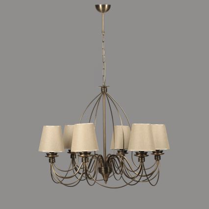 Kronleuchter an Kette CLASSIC 6xE14/40W/230V bronze/beige