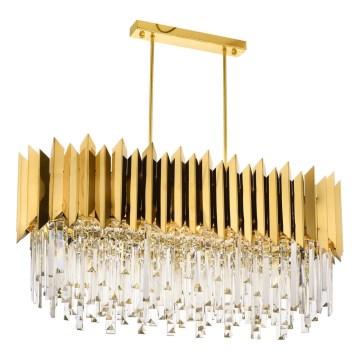 Kronleuchter an Kette CRYSTALLINE 8xE27/40W/230V goldfarben