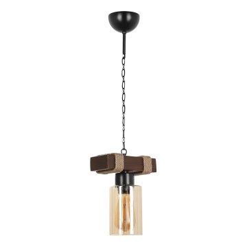 Kronleuchter an Kette JASMIN, 1x E27/40W/230V, braun/beige
