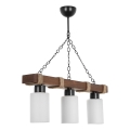 Kronleuchter an Kette JASMIN 3xE27/40W/230V braun/weiß