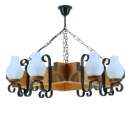Kronleuchter an Kette QUEEN 8xE14/40W/230V Buche
