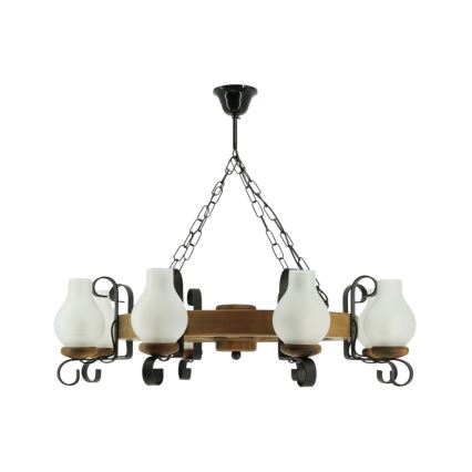 Kronleuchter an Kette ROATA 8xE14/40W/230V d 70 cm Buche