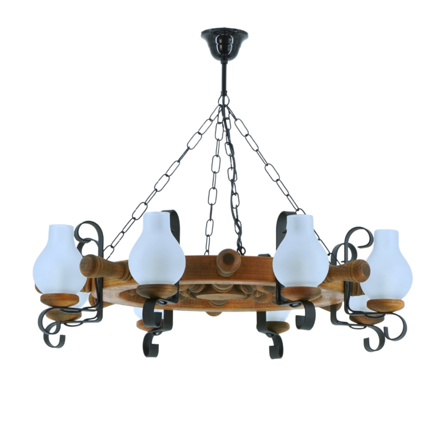Kronleuchter an Kette TIMONA 8xE14/40W/230V Buche