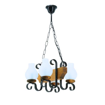 Kronleuchter an Kette VELA 4xE14/40W/230V Buche