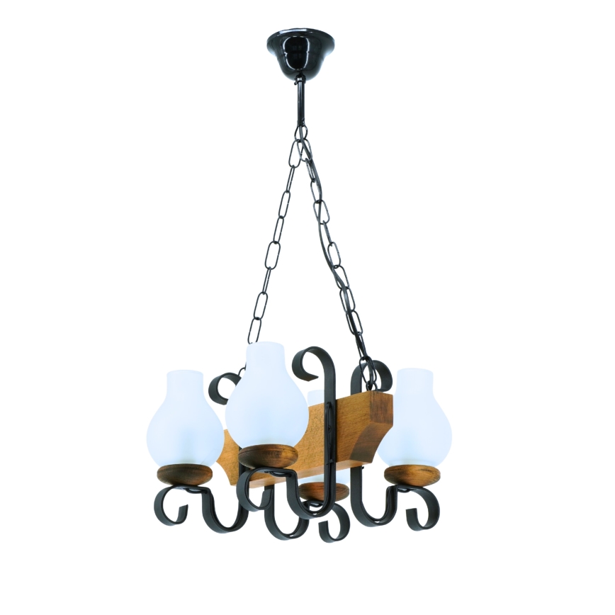 Kronleuchter an Kette VELA 4xE14/40W/230V Buche