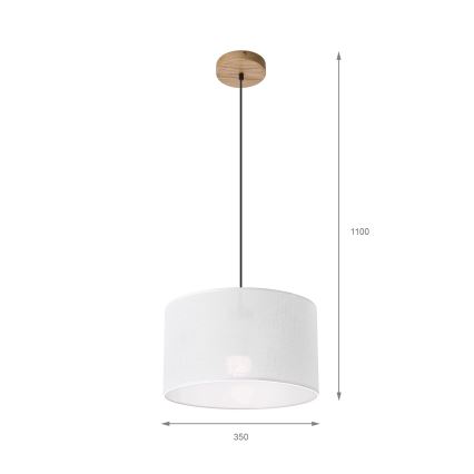 Kronleuchter an Schnur ANTONIO 1xE27/60W/230V Eiche