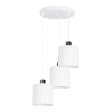 Kronleuchter an Schnur BIZO 3xE27/60W/230V weiß/grau